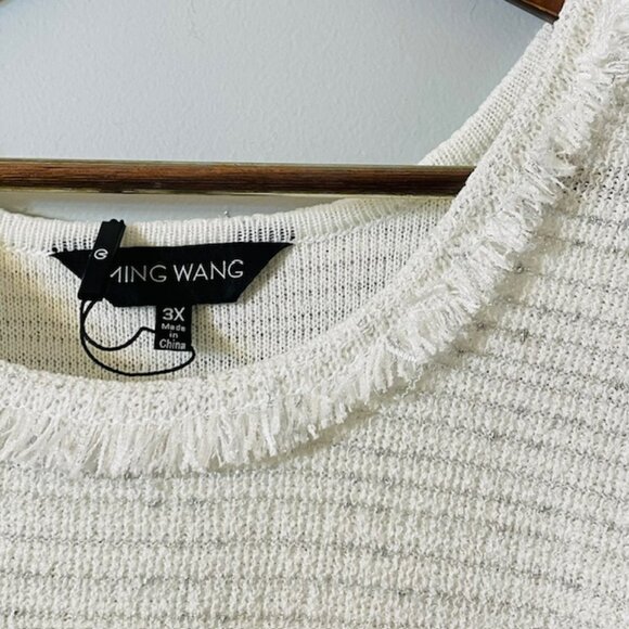 Ming Wang Plus Size Stripe Shimmer-Knit Sheath Dress Sleeveless NWT3X - Picture 8 of 13